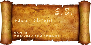 Scheer Dávid névjegykártya